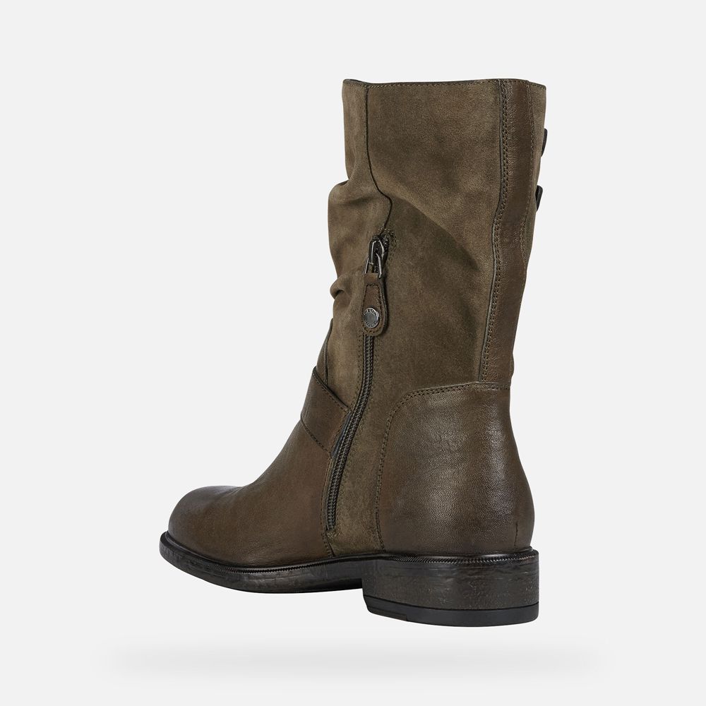 Geox Bayan Ankle Bot Zeytin Yeşili - Catria - XVZ-894257